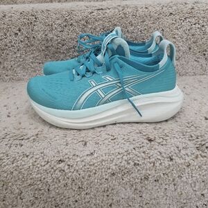 Asics Women's Athletic Shoes in Teal and White Nimbus 27